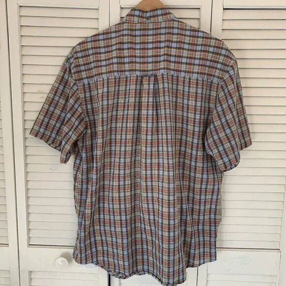 Wrangler Riata Classic Fit Shirt Rainbow Plaid Short Sleeve Button Down Mens L - Picture 9 of 11